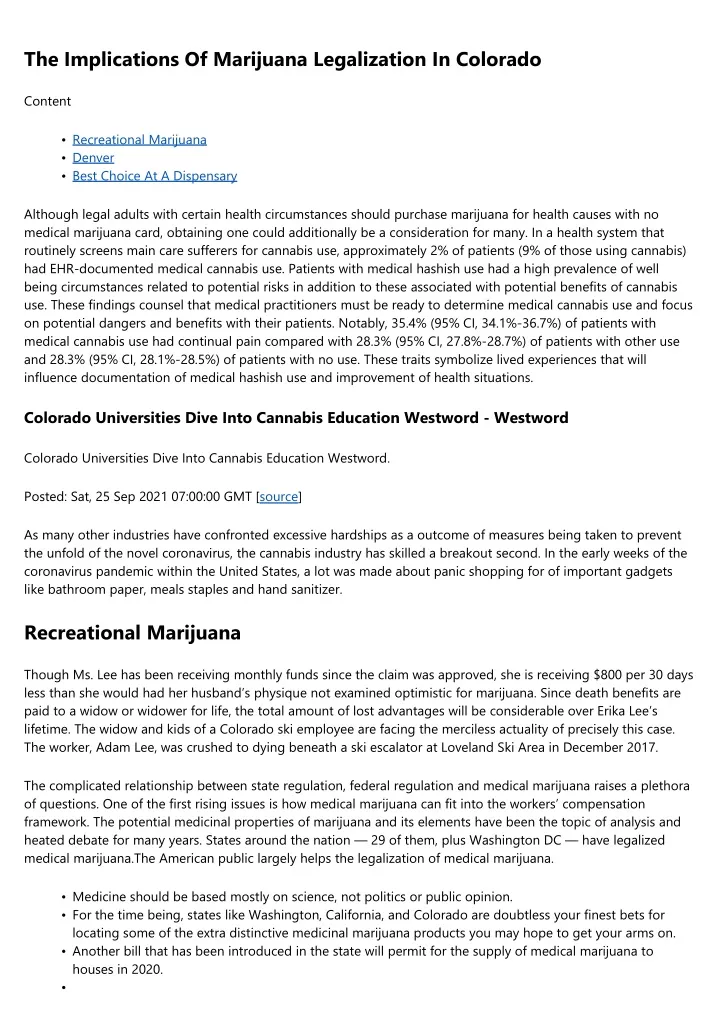 the implications of marijuana legalization