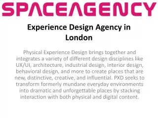 Experience Design Agency in London