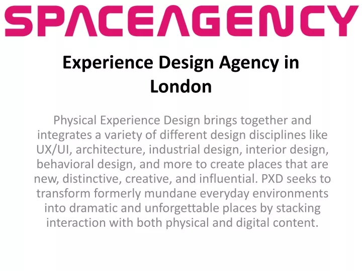 experience design agency in london