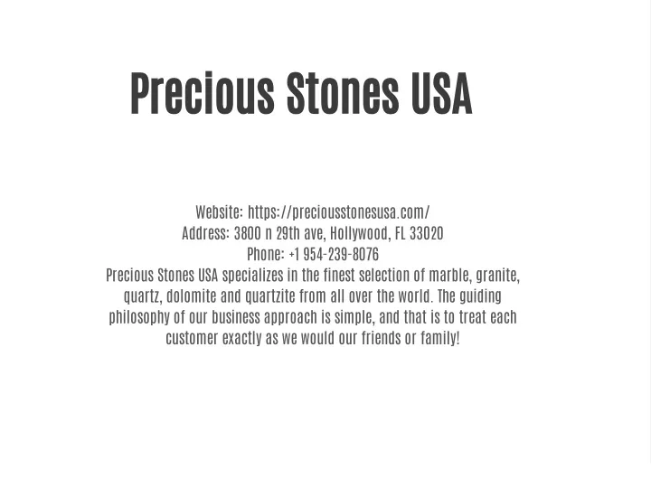 precious stones usa
