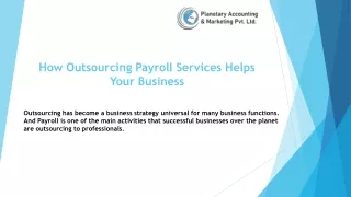 How Outsourcing Payroll Services Helps Your Business