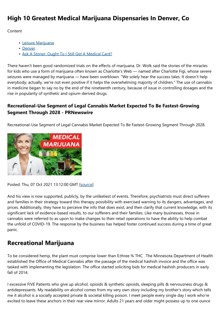 high 10 greatest medical marijuana dispensaries