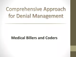 comprehensive approach for denial management
