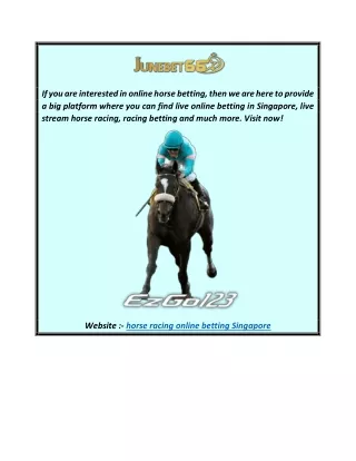 Horse Racing Online Betting in Singapore  Junebet66.com