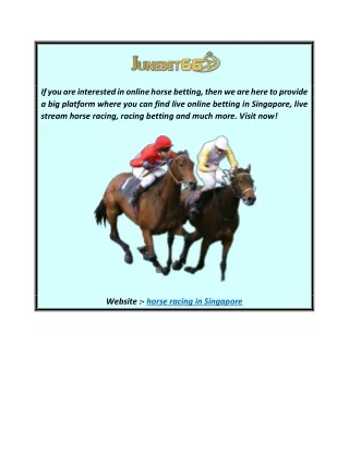 Horse Racing in Singapore  Junebet66.com
