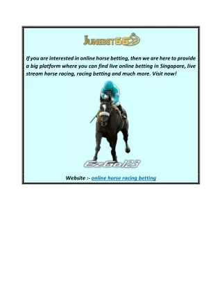 Online Horse Racing Betting  Junebet66.com