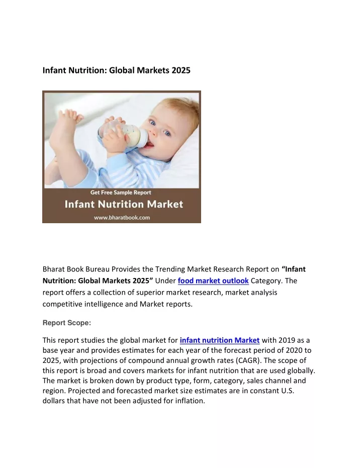 infant nutrition global markets 2025