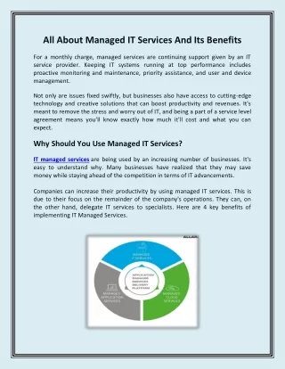 all about managed it services and its benefits