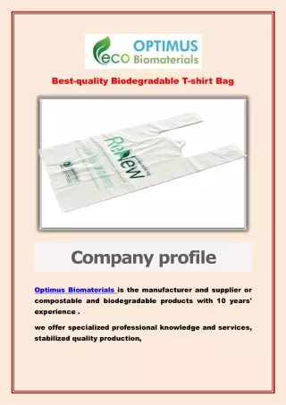 Best-quality biodegradable t-shirt bag