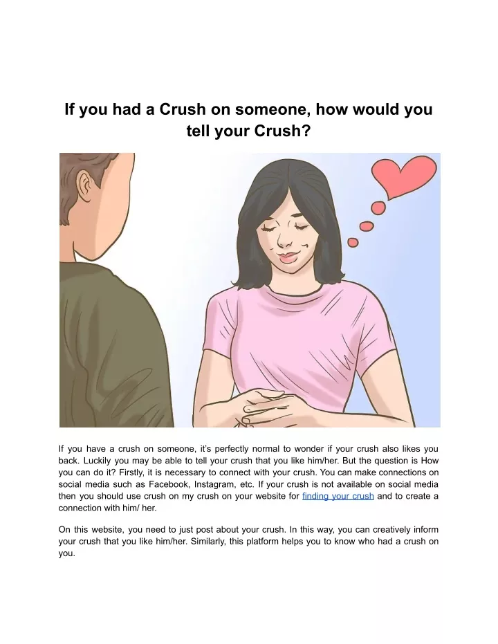 if you had a crush on someone how would you tell