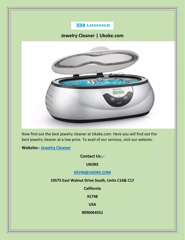 jewelry cleaner ukoke com