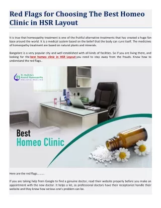 red flags for choosing the best homeo clinic
