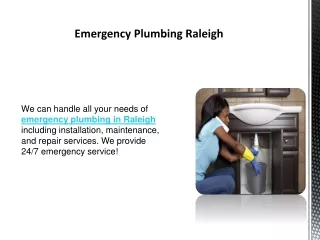 Emergency Plumbing Raleigh.