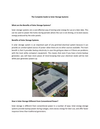 the complete guide to solar storage systems