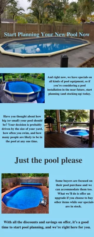 Start Planning Your New Pool Now