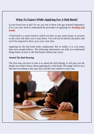 what to expect while applying for a bail bond