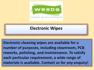 Electronic Wipes
