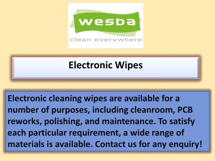 electronic wipes