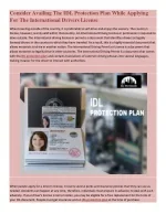 Consider Availing The IDL Protection Plan While Applying For The International Drivers License - slide 1