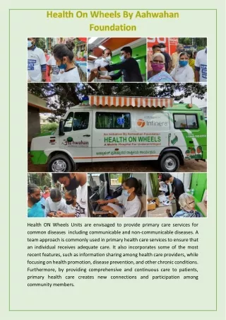 Health On Wheels By Aahwahan Foundation