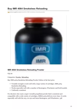 buy imr 4064 smokeless reloading