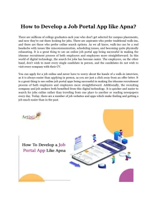 How to Develop a Job Portal App like Apna