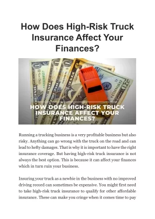 Yes Insurance Fairwork | High-Risk Truck Insurance