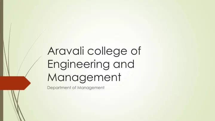 aravali college of engineering and management