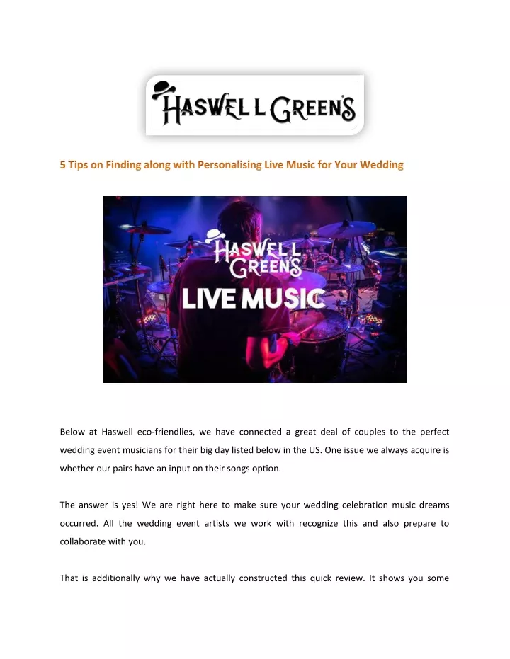 below at haswell eco friendlies we have connected