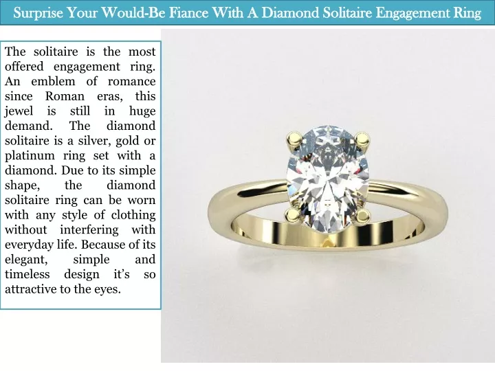 surprise your would be fiance with a diamond solitaire engagement ring