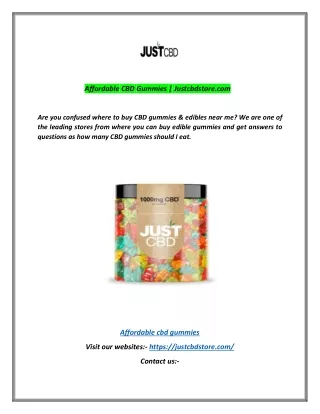 Affordable CBD Gummies | Justcbdstore.com