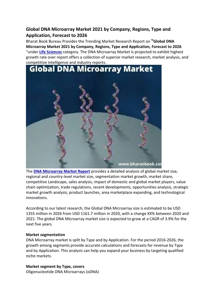 global dna microarray market 2021 by company