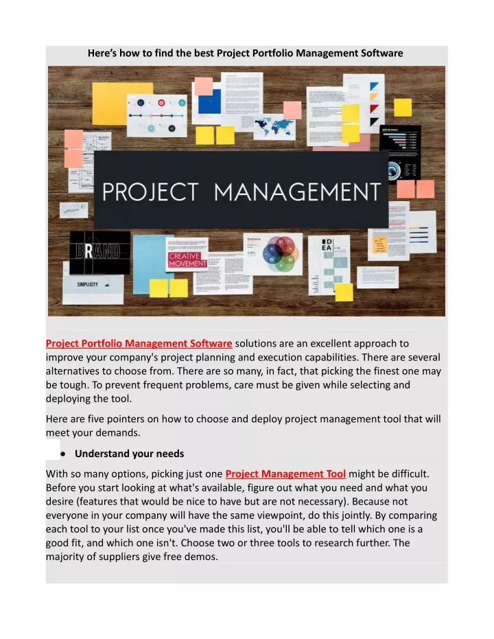 here s how to find the best project portfolio