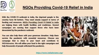 Top NGOs Providing Covid-19 Relief in India