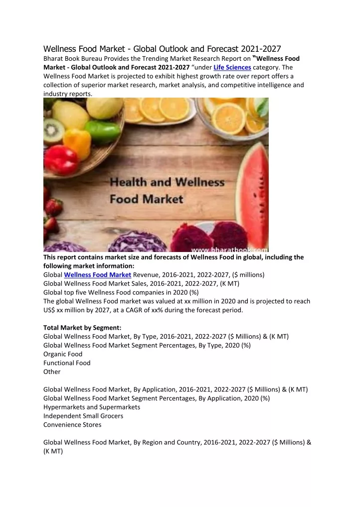 wellness food market global outlook and forecast