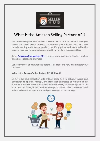 What is the Amazon Selling Partner API All About?