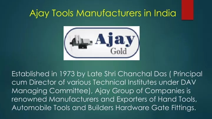 ajay tools manufacturers in india