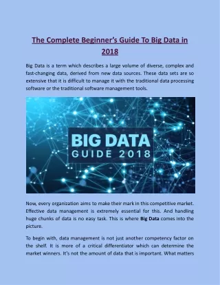 the complete beginner s guide to big data in 2018