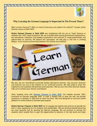 German Courses in Delhi NCR-Bblanguages.com