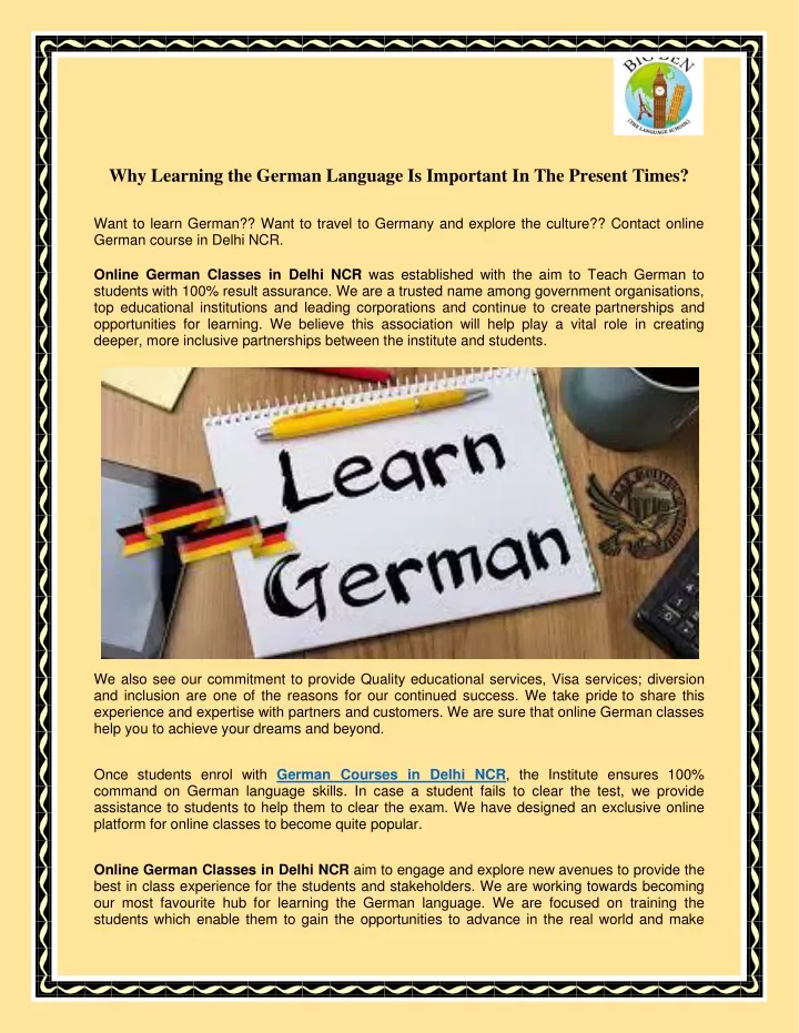 why learning the german language is important
