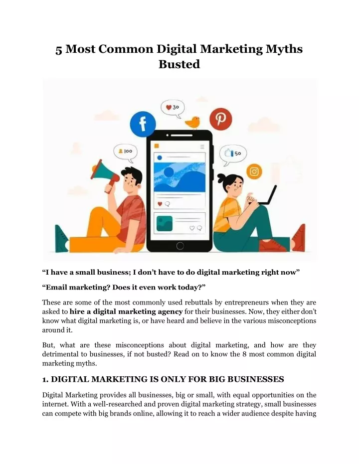5 most common digital marketing myths busted