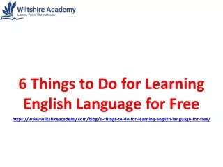 6 Things to Do for Learning English Language for Free