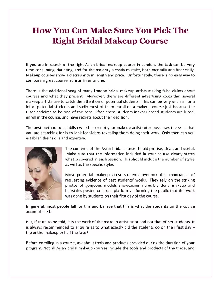 how you can make sure you pick the right bridal