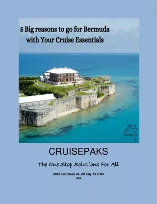 5 Big reasons to go for Bermuda with Your Cruise Essentials