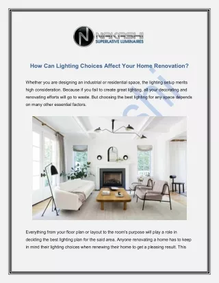 How Can Lighting Choices Affect Your Home Renovation