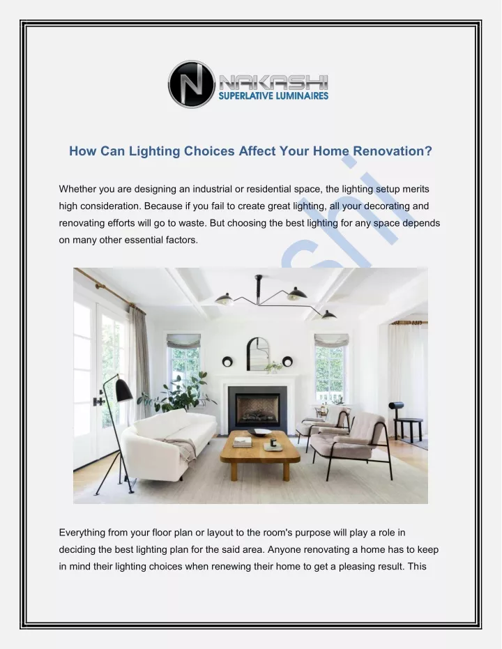 how can lighting choices affect your home