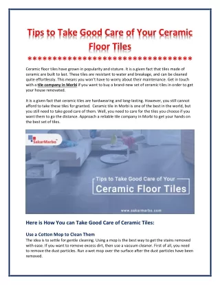 tips to take good care of your ceramic floor