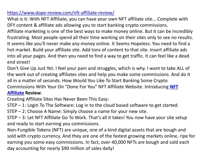 https www dope review com nft affiliate review