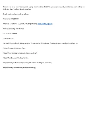 tenten nh cung c p hosting ch t l ng mua hosting