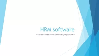 HRM software : Consider These Points Before Buying Software